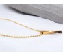 3D Twisted Cuboid Vertical Bar/Stick Stainless Steel Locket Gold Pendant Necklace for Boys and Men