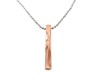 3D Twisted Cuboid Vertical Bar/Stick Stainless Steel Locket Rose Gold Pendant Necklace for Boys and Men