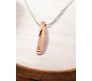 3D Twisted Cuboid Vertical Bar/Stick Stainless Steel Locket Rose Gold Pendant Necklace for Boys and Men