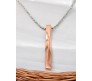 3D Twisted Cuboid Vertical Bar/Stick Stainless Steel Locket Rose Gold Pendant Necklace for Boys and Men