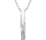 3D Twisted Cuboid Vertical Bar/Stick Stainless Steel Locket Silver Pendant Necklace for Boys and Men