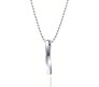 3D Twisted Cuboid Vertical Bar/Stick Stainless Steel Locket Silver Pendant Necklace for Boys and Men