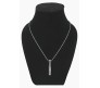 3D Twisted Cuboid Vertical Bar/Stick Stainless Steel Locket Silver Pendant Necklace for Boys and Men