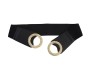 Elastic Fabric Waist Belt for Dress One Piece Stylish Circle-Shaped Design Stretchy Big Designer Broad Ladies Belt for Women Dresses Fancy Stretchable Black - Free Size