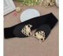 Elastic Fabric Waist Belt for Dress One Piece Stylish Vintage Design Stretchy Big Designer Broad Ladies Belt for Women Dresses Fancy Stretchable Black - Free Size