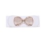 Elastic Fabric Waist Belt for Dress One Piece Stylish Bow-Shaped Design Stretchy Big Designer Broad Ladies Belt for Women Dresses Fancy Stretchable White - Free Size