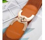 Elastic Fabric Waist Belt for Dress One Piece Stylish C-Shaped Design Stretchy Big Designer Broad Ladies Belt for Women Dresses Fancy Stretchable Brown - Free Size