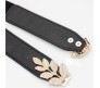 Elastic Fabric Waist Belt for Dress One Piece Stylish Leaf Design Stretchy Slim Designer Ladies Belt for Women Dresses Fancy Stretchable Black - Free Size