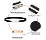 Elastic Fabric Waist Belt for Dress One Piece Stylish Pearl Design Stretchy Slim Designer Ladies Belt for Women Dresses Fancy Stretchable Black - Free Size