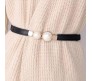 Elastic Fabric Waist Belt for Dress One Piece Stylish Pearl Design Stretchy Slim Designer Ladies Belt for Women Dresses Fancy Stretchable Black - Free Size