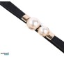 Elastic Fabric Waist Belt for Dress One Piece Stylish Pearl Design Stretchy Slim Designer Ladies Belt for Women Dresses Fancy Stretchable Black - Free Size