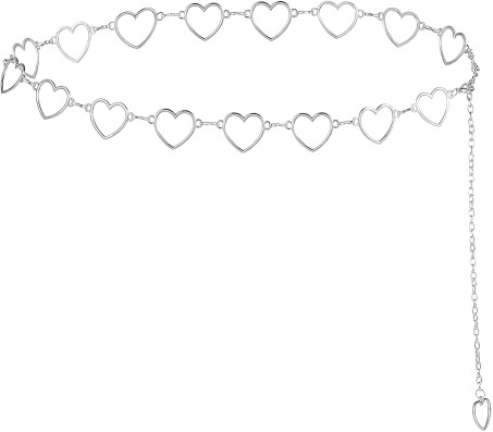 Punk Waist Chain Belt Silver Metal Heart Body Chains Fancy Belly Belts Party Sexy Body Accessories Jewelry for Women