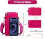 Small Crossbody Wallet Phone Space Bag for Women Mini Shoulder Handbag Wallet with Credit Card Slots Ladies Mobile Holder Pouch Gift Item Purse Pink