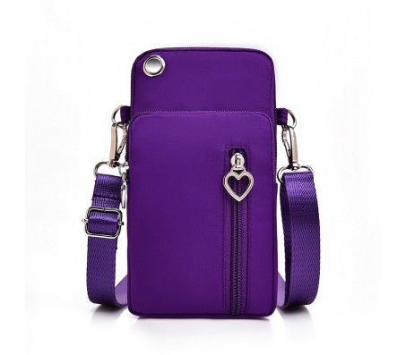 Small Crossbody Wallet Phone Space Bag for Women Mini Shoulder Handbag Wallet with Credit Card Slots Ladies Mobile Holder Pouch Gift Item Purse Purple