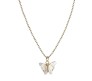 Gold Chain Plated White Butterfly Pendant Necklace for Women and Girls