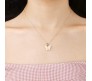 Gold Chain Plated White Butterfly Pendant Necklace for Women and Girls