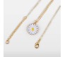 Fashion Daisy Pendant Necklace for Women and Girls, White Colour Flower Small Charm Pendant Gold Plated Chain Necklace B1