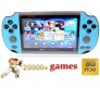 Updated 4.3" inch X7 Video Game Console Handheld Gaming Players Pocket Consoles Double Rocker 8GB Memory Built in 10000 Games for Kids Blue Boys Girls Men Women Children