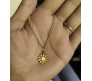 Fashion Daisy Pendant Necklace for Women and Girls, Yellow Colour Flower Small Charm Pendant Gold Plated Chain Necklace