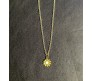 Fashion Daisy Pendant Necklace for Women and Girls, Yellow Colour Flower Small Charm Pendant Gold Plated Chain Necklace