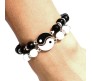 2 Pcs Handmade Yin Yang Bracelet Set Adjustable Natural Stone Bead for Best Friend Tai Chi Couple Bracelet