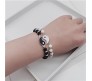 2 Pcs Handmade Yin Yang Bracelet Set Adjustable Natural Stone Bead for Best Friend Tai Chi Couple Bracelet