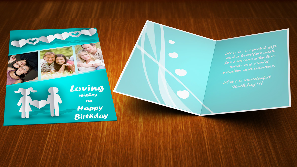 Paper Cut And Fold Romantic Birthday Card 2888