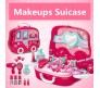 19 pcs Little Girls Pretend Makeup Set Cosmetic Beauty Salon Toy Pretend Dress-up Kit for Toddlers Kids with Mirror