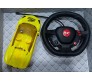 Super Famous Car Steering Wheel Remote Control Toy Car Scale 1:24 Sports Car For Kids (Yellow)