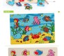 Wooden Magnetic Fishing Fun Marine Animals with Puzzle Board for Kids 2 in 1 Toy Set Game