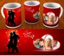 Love Mug With Red Background And 2 Photo Option