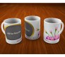 Personalized Mug With Golden Circle & Pink Flowers