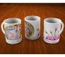 Personalized Mug With Golden Circle & Pink Flowers